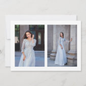 3枚のエレガント写真キンセアニェラフローラありがとう 招待状 (裏面)