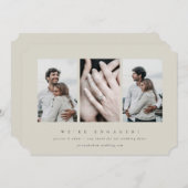 3枚のエレガント写真ミニマル婚約の発表 (正面/裏面)