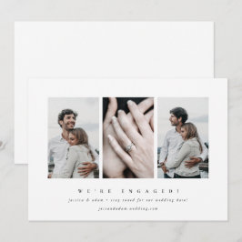 3枚のエレガント写真ミニマル婚約の発表