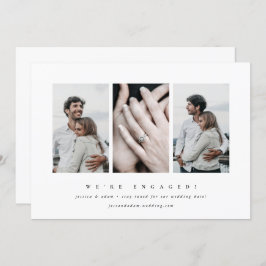 3枚のエレガント写真ミニマル婚約の発表