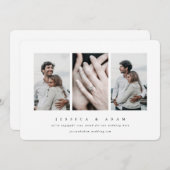 3枚のエレガント写真ミニマル婚約の発表 (正面/裏面)