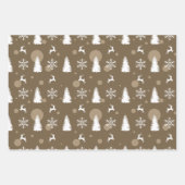 3枚のクリスマステーマ包装紙 ラッピングペーパーシート (正面2)