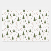 3枚のクリスマステーマ包装紙 ラッピングペーパーシート (正面)