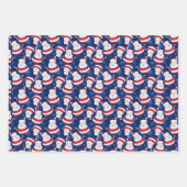 3枚のクリスマステーマ包装紙 ラッピングペーパーシート (正面3)