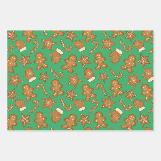 3枚のクリスマスラッピング紙 ラッピングペーパーシート (正面2)