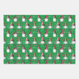 3枚のクリスマスラッピング紙 ラッピングペーパーシート