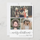 3枚のシンプル写真メリークリスマスカード シーズンカード (正面)