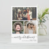 3枚のシンプル写真メリークリスマスカード シーズンカード (スタンド正面)