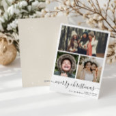3枚のシンプル写真メリークリスマスカード シーズンカード
