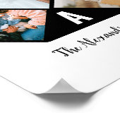 3枚のパーソナライズされたコラージュ家族モノグラム ポスター (角)