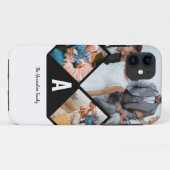 3枚のパーソナライズされたコラージュ家族モノグラム Case-Mate iPhoneケース (裏面(横))