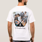 3枚のパーソナライズされたコラージュ家族モノグラム Tシャツ (裏面)