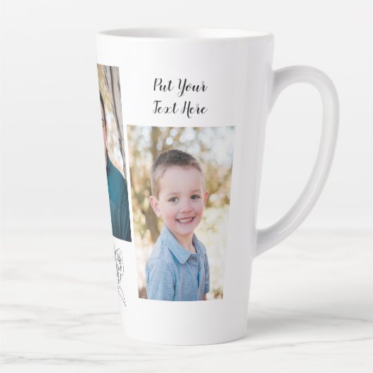 3枚のパーソナライズされたフォトコーヒーマグ カフェラテマグ (右)