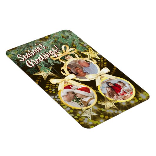 3枚のパーソナライズされた写真オーナメント- マグネット (右側)