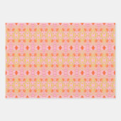 3枚のファンシーパターン（の模様が）ある紙 ラッピングペーパーシート (正面3)