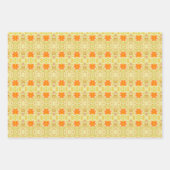 3枚のファンシーパターン（の模様が）ある紙 ラッピングペーパーシート (正面2)