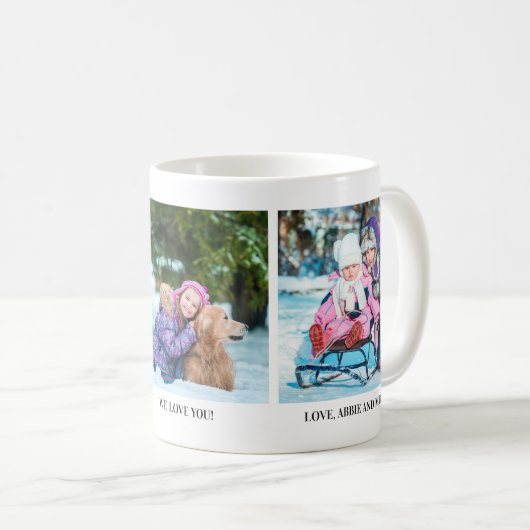 3枚のフォトクリスマスギフトマグfor Grandmothers コーヒーマグカップ (正面右)