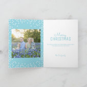 3枚のフォトクリスマスツリーモダンホリデーグリーティング シーズンカード (内部)