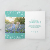 3枚のフォトクリスマスツリーモダンホリデーグリーティング シーズンカード (内部)