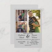 3枚のフォトグレー- 3x5結婚式招待状 招待状 (正面/裏面)