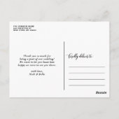 3枚のフォトコラージュありがとう結婚スクリプト ポストカード (裏面)