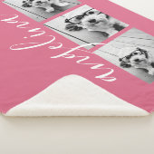 3枚のフォトコラージュで背景のピンクを編集可能 シェルパブランケット (3/4)