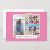 3枚のフォトコラージュのカードを作成パーソナライズされたする 招待状 (正面/裏面)