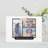3枚のフォトコラージュのカードを作成パーソナライズされたする 招待状 (スタンド正面)