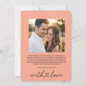 3枚のフォトコラージュ ロマンティックな結婚式のお礼カード サンキューカード (裏面)