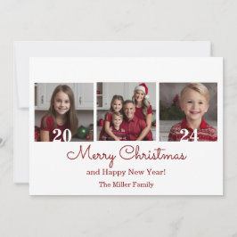 3枚のフォトシンプルクリスマス シーズンカード