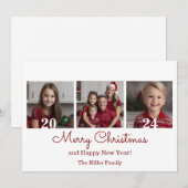 3枚のフォトシンプルクリスマス シーズンカード (正面/裏面)