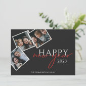 3枚のフォトスナップショット新年ブラックホリデーカード シーズンカード (スタンド正面)