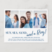 3枚のフォトビーチ婚約発表葉書 案内ポストカード (正面)