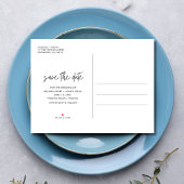 3枚のフォトビーチ結婚式日付の保存 案内ポストカード