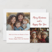 3枚のフォトファミリークリスマスホリデーカード シーズンカード (正面)