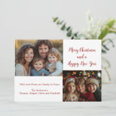 3枚のフォトファミリークリスマスホリデーカード シーズンカード (スタンド正面)