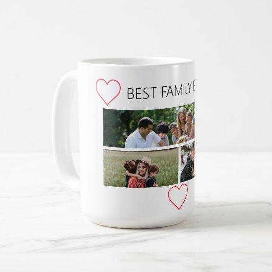 3枚のフォトファミリー コーヒーマグカップ (正面左)