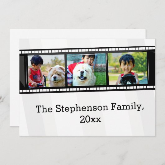 3枚のフォトフィルムストリッパーソナライズされたプ写真 招待状 (正面/裏面)