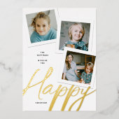 3枚のフォトフォイルHANUKKAHカード 箔シーズンカード (正面)