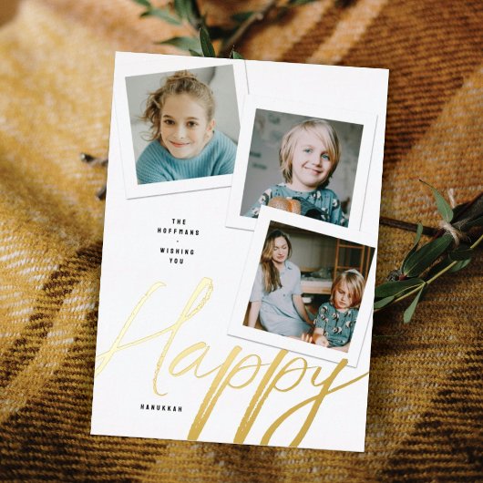 3枚のフォトフォイルHANUKKAHカード 箔シーズンカード