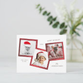 3枚のフォトフレーム家族の休日はがき シーズンポストカード (スタンド正面)