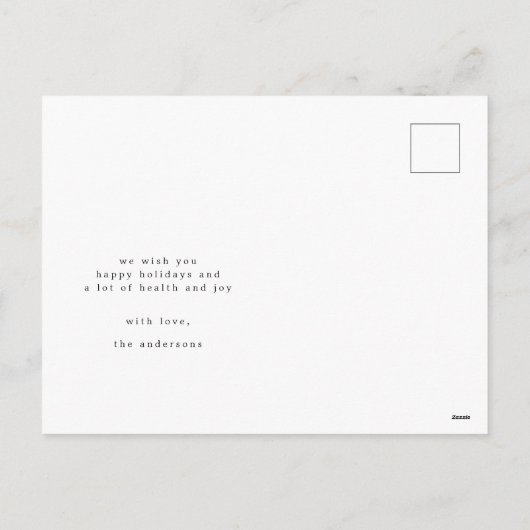 3枚のフォトフレーム家族の休日はがき シーズンポストカード (裏面)