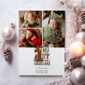 3枚のフォトプレイド初めてのクリスマス シーズンカード