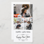3枚のフォトメリークリスマスハッピーニューイヤーの脚本 シーズンカード (正面/裏面)
