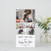 3枚のフォトメリークリスマスハッピーニューイヤーの脚本 シーズンカード (スタンド正面)