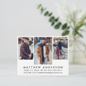 3枚のフォトモデルアクターフォトコンポネントカードはがき(WHT) ポストカード (スタンド正面)