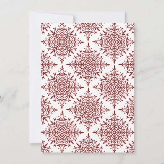 3枚のフォトレッド&ホワイトクリスマス |パーソナライズされた シーズンカード (裏面)