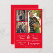 3枚のフォトレッド- 3x5結婚式招待状 招待状 (正面/裏面)