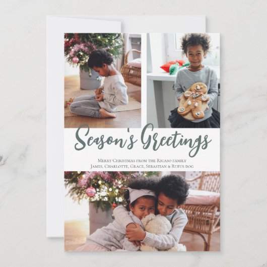 3枚のフォト季節のごあいさつミスタントパターン シーズンカード (正面)