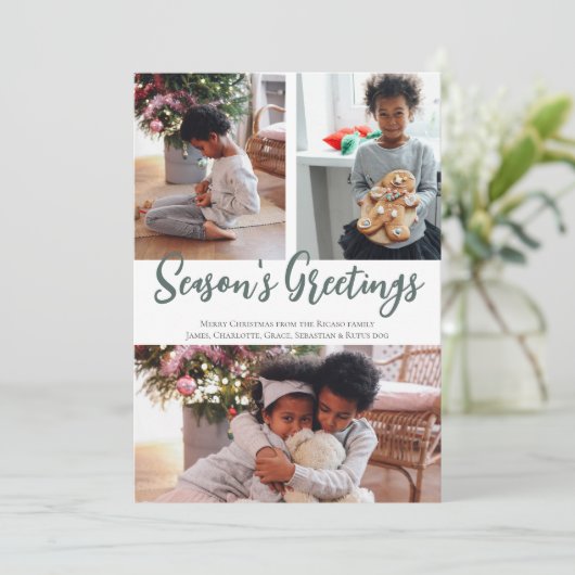 3枚のフォト季節のごあいさつミスタントパターン シーズンカード (スタンド正面)